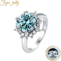 Joyce jelly luxus 3 karat moissan ite diamant schmuck s925 sterling silber hochzeits ring für frauen blumen geformte design Size5-9
