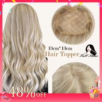Full Shine Hair Topper Ombre 13*13cm Machine Naturally Comfortable Piece With Clips 100% Breathable Mono Base For Woman