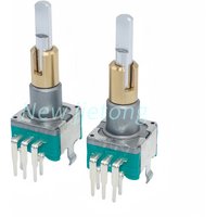 2PCS EC11 Encoder EC11EBB24C03 Dual-Shaft Axis with Push Button Switch EC110701N2B 30 Position 15 Pulse 8Pins 25MM Half Shaft