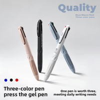 Morandi 3-Color Retractable Pen, 0.5mm Multicolor Gel Pen for School & Work