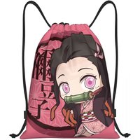 Custom Custom Kimetsu No Yaiba Nezuko Drawstring Backpack Sports Gym Bag Women Demon Slayer Anime Manga Training Sackpack