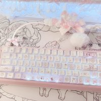 Pink White Lamb Keycaps Custom Sublimation PBT New Profile Key Cap Cute Cartoon Anime Point Key Cap Original Design Gifts