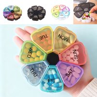 Flower Rainbow Small Medicine Box Classification Portable Medicine Box 7-Day 7-Grid Travel Medicine Storage Box
