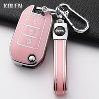 For Peugeot 208 308 408 508 2008 3008 4008 5008 For Citroen C3 C4 CACTUS C6 C8 Fashion TPU Car Key Case Cover Protector Keychain