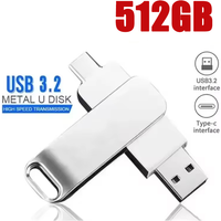 Type-C Memoria For Xiaomi 512GB High Speed WaterProof 256GB USB 3.2 Flash Drives U Disk 64GB Metal Pendrive USB Stick USB Drives