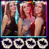 Serre-tête couronne à plumes LED lumineuse, bandeau pour cheveux pour femmes et filles, idéal pour les mariages, les fêtes, Noël, Mardi Gras, cosplay et décorations.