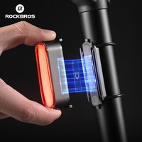 ROCKBROS Bike Tail light Magnetic Bicycle Light IPX6 Waterproof Type-c Rechargeable Mounting Smart 7 Modes Sensor Rear Light