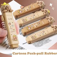 Cute Capybara Push-Pull Rubber Eraser Cartoon Silicone Eraser Replaceable Core Correction Tool Student Stationery Gift School