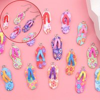 5/12/24pcs Multi-color Beach Shoe Shaped Pendant,For DIY Jewelry Making,For Valentine's Day,summer Vacation Accessory Decoration