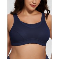 Wingslove Sports Bras for Women Wirefree No Padded Plus Large Size Bra High Impact Shockproof Gym Fitness Wide Straps Underwear