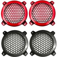 1Pair 4Inch Hexagon Auto Speaker Cover Car Audio Subwoofer Grille for Protection Mask for Case Tweeter Decorative Circl