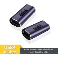USB4 Thunderbolt 3 Coupler Adapter – Type-C Female to Female, 40Gbps Super Fast Data Transfer & PD Charging for 8K/4K Video