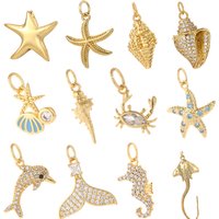 Cute starfish shells charm jewelry DIY wearing charming necklaces bracelets earrings accessories summer beach amuletsDijes