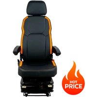 Boat Chair PVC Captain Chair With Hand Rest Adjustable Backrest Marine Seat With Shock-absorbing Base Retractable Seat Belt