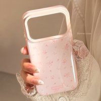 3D flower pink shell for iphone 16 17 pro max 15 14 13 promax ins shockproof back cover cartoon cute phone case