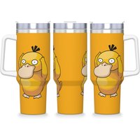 Psyduck Manga Stainless Steel Tumbler Travel Thermal Cups With Straws and Lid 40oz Mugs Cup Hot Drinks Water Bottle