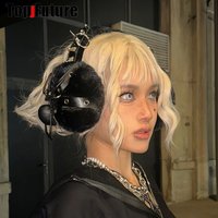 Gothic Lolita Earmuffs punk spike rivet ox horn Ear Muff Earmuff Ear Warmer Gothic Christmas GIfts devil cosplay accessories