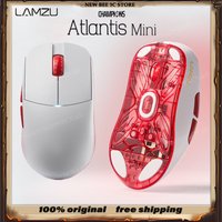 LAMZU Atlantis Mini 8K Wireless Gaming Mouse Blazing Snow Red & White Limited Edition 51g Lightweight PAW3950 Symmetrical mold