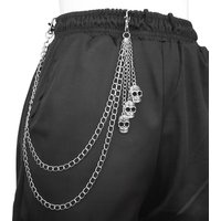 Punk Pants Chain Skull Decorative Metal Waist Keychain For Men Women Jean Trouser Gothic Vintage Hip-hop Jewelry Accessories