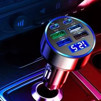 300W 4USB + 2PD Car Fast Charger – 6 Ports Type C PD Quick Charge 3.0 Car Charger with LED Voltage Display