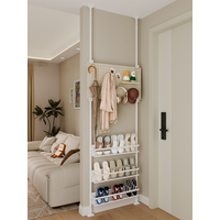 Behind Door Shoe Rack, Thin Narrow Storage Rack,metal Adjustable No Drilling
