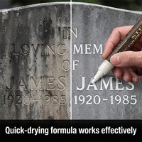 Tombstone Touch Up Paint Pen, Quick-Drying Weatherproof Restorer for Headstone & Grave Marker Repair,Summer Memorial Maintenance