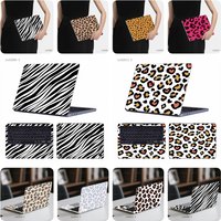 2PCS Leopard & Zebra Print Laptop Skins Cut-to-Fit Waterproof Vinyl Stickers for Laptops Keyboard Animal Pattern MacBook Decals