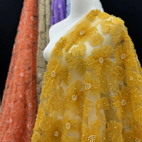 African 3D Flowers Sequin 2026 Latest Hot On Sale African French Party Lace Fabric Tulle Nigerian Beads Fabric For Wedding Dress