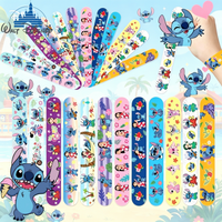 4~48PCS Disney Stitch Slap Bracelets Circle Multiple Styles Theme Birthday Party Decoration Wristband Slap Bracelet Gifts Toys