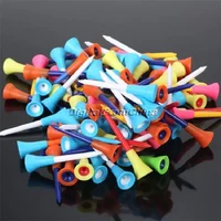 Pack of 50pcs 72mm 2.83" Outdoor Durable Plastic Rubber Tipped Top Golf Tees Soft Cushion Tip Tee Random Colourful