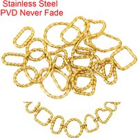 10pcs Stainless Steel Closed Twisted Jump Rings Heart Square PVD Never Fade Split Rings Necklace Connectors For Jewelry Making