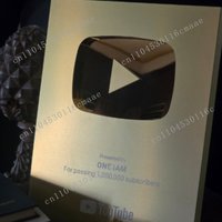 Customized Name, Personalized YouTube Play Button Trophy, Aluminum YouTube Shield Cup Award