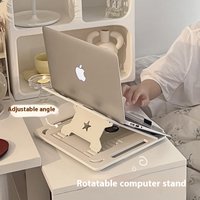 Laptop Stand Desktop 360° Rotating Holder, Foldable & Adjustable Height, Portable Cooling Rack