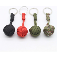 Outdoor Umbrella Rope Braided Keychain Accessories Military Self-defense Tool Steel Ball Keyring Hand-braided Keychains Pendant