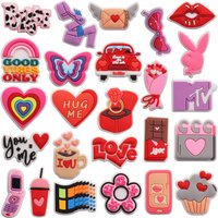 1-25PCS Shoe Charms Mobile Phone Drink Cake Valentine's Day Slipper Accessories Shoes Ornaments For Clogs Pins Holiday Present