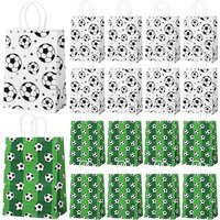 5/10/20Pcs Soccer Gift Bags Kids Boys Sports Theme Birthday Party Favors Supplies Kraft Paper Football Candy Snack Packaging Bag