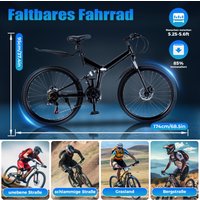 AliExpress NONE 21 Speed Folding Mountain Bike High Carbon Steel Frame 150kg Capacity Double Disc Brakes for Outdoor Riding