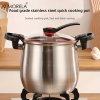 Stainless Steel Stockpot With Glass Cover Large-Belly Slow Pot Porridge And Soup Cooker Non-Stick Soup Pot for Induction Cookers
