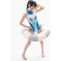 New DirtuTech Anime Star Print One Piece Swimsuit Women High Neck Zipper Backless Bodysuit High Cut Sexy Swimwear Otaku Wear