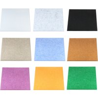 4Pcs Square Felt Board Tile Self Adhesive Wall Bulletin Pin Board with Push Pins Notice Message Memos Photo Display for Office