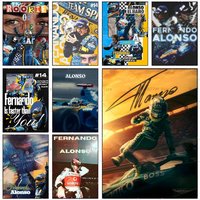 F-Fernando Racing A-Alonso Poster Self-adhesive Wall Mural Art Waterproof Sticker For Bar Room Decor High Quality Print Gift