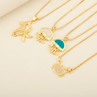 Nidin New Fashion Seahorse/Starfish/Jellyfish/Crab Inlaid Zircon Beach Charms Pendant Necklace For Women Men Jewelry Wholesale