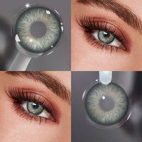 VISUASHOW Soft Colored Contact Lenses 14.50mm Blue Green Half Year Disposable Big Pupil for Daily Makeup Party Fashion Eyes