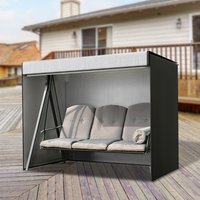 (Black) Outdoor Swing Cover, 210D Oxford Cloth Outdoor Swing Seat Cover, Waterproof Protective Cover for Swings, 160*120*170cm