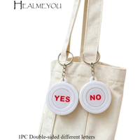 Pressure Anti Stress Yes or No Keychain English Letters YES or NO Decompression Fingertip Pendant Double-sided 5 CM