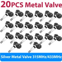 20 Stück LAUNCH X431 RF-Sensor TPMS-Sensor 315MHz/433MHz Dual-Frequenz Schraubbares Metallventil (Einstellbarer Winkel) Reifendrucküberwachungssystem 100% programmierbarer Reifensensor