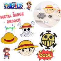 One Piece Luffy Ace High-Value Versatile Clothing Brooch Anime Cartoon Bag Pin Decorative Creative Personalized Metal Badge Gift