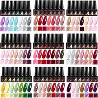 7pcs Gel Nail Polish Set HEMA Free 7.3ml Red Pink Winter Colors Semi Permanent Soak Off UV Gel Varnish Nail Art Decoration DIY
