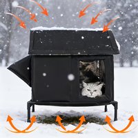 Zimowe ciepłe legowisko dla kota, zewnętrzny schron dla kotów, izolowany domek dla kotów bezdomnych, podłogowa izolacja termiczna, legowisko dla kociąt, jaskinia, namiot dla kota.