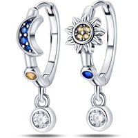 2026 New 925 Sterling Silver Hoop Earrings Starry Moon Earrings For Women Exquisite Birthday Anniversary Jewelry Gifts
